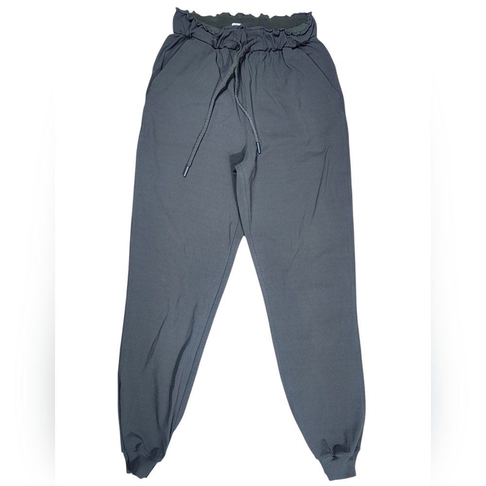 Lululemon Stretch High Waisted Joggers Womens 4 Dark Olive Athleisure Activewear - Picture 1 of 11